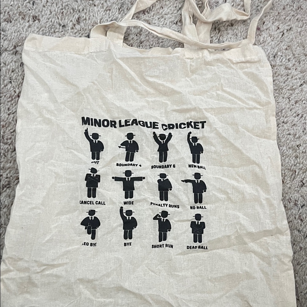 Cricket-Themed Beige Tote Bag